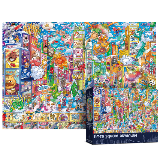 Time Square Adventure Jigsaw Puzzles 1000 Pieces, High Resolution, Matte Finish, Smooth Edging, No Dust Creative Artistic Puzzle