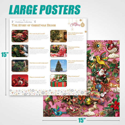 Christmas Jigsaw Puzzle 1000 Pieces for Adults – Wreath of Jingle Holiday Winter Scene, Fun Family Christmas Puzzle Gift