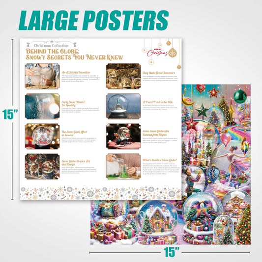 Christmas Jigsaw Puzzle 1000 Pieces for Adults – Snow Globe Dreams Holiday Winter Scene, Cozy Christmas Puzzle Gift for Family Fun