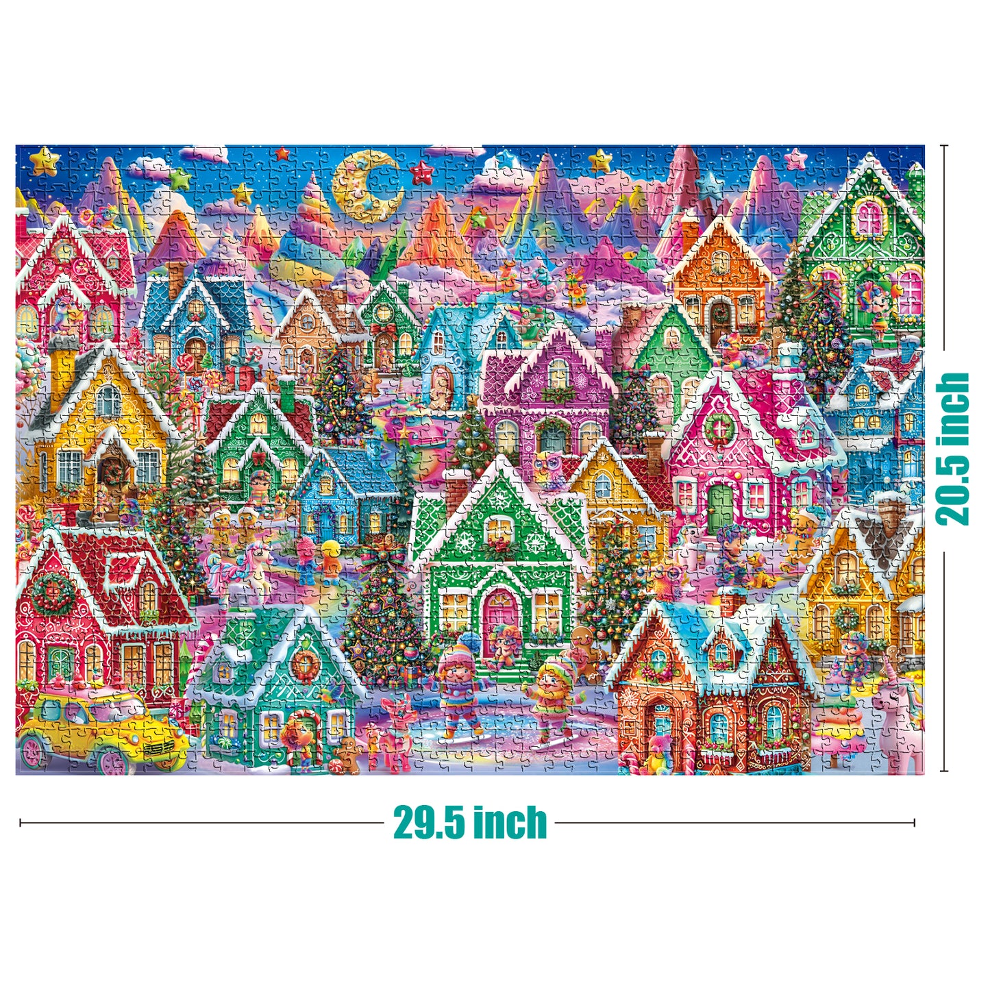Christmas Jigsaw Puzzle 1000 Pieces for Adults – Gingerbread Village Holiday Winter Scene, Relaxing Festive Puzzle Gift for Adults & Families