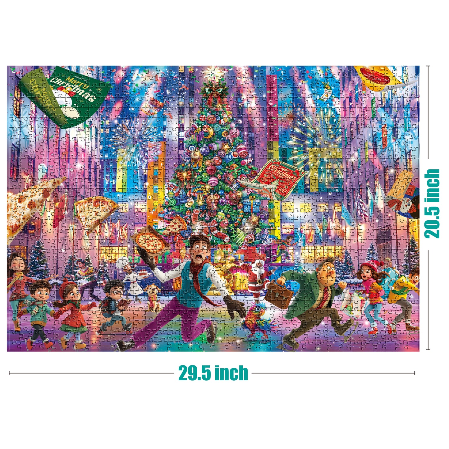 Christmas Jigsaw Puzzle 1000 Pieces for Adults – Christmas at Rockefeller Holiday Winter Scene, Festive Jigsaw Puzzle Gift for Adults