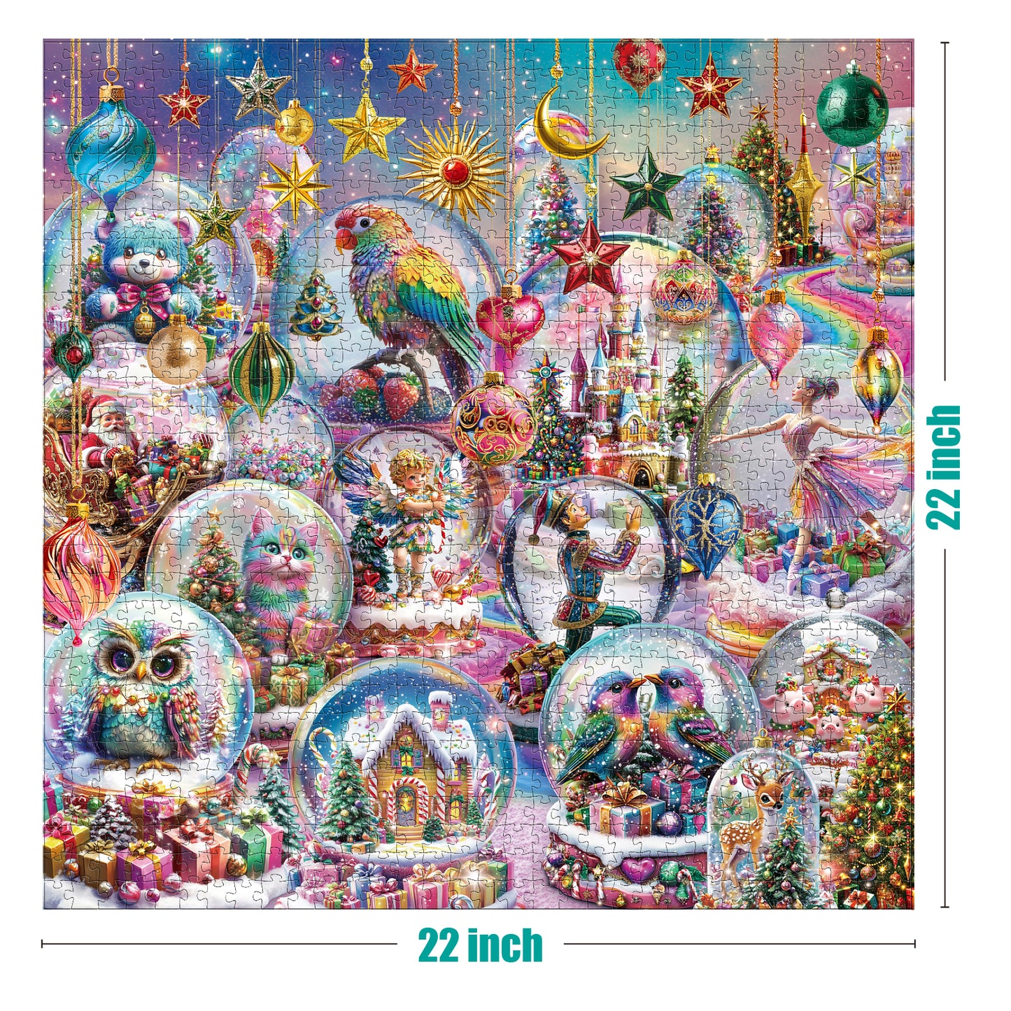 Christmas Jigsaw Puzzle 1000 Pieces for Adults – Snow Globe Dreams Holiday Winter Scene, Cozy Christmas Puzzle Gift for Family Fun