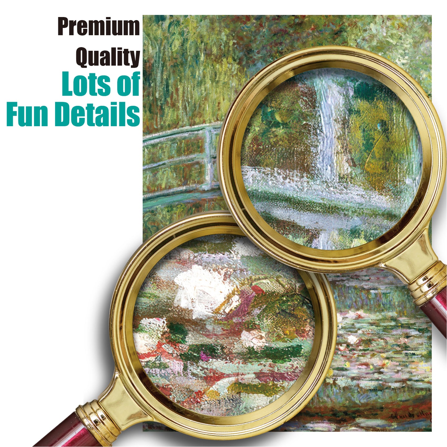 Bridge over a Pond of Water Lilies 1000 Piece Jigsaw Puzzle