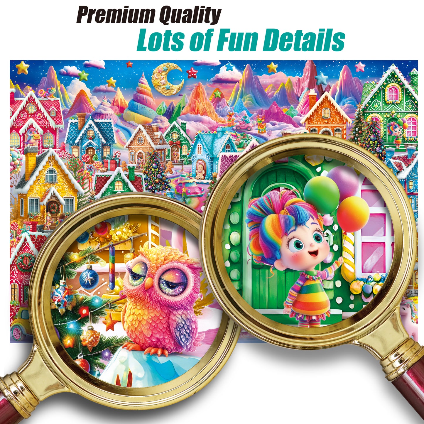 Christmas Jigsaw Puzzle 1000 Pieces for Adults – Gingerbread Village Holiday Winter Scene, Relaxing Festive Puzzle Gift for Adults & Families