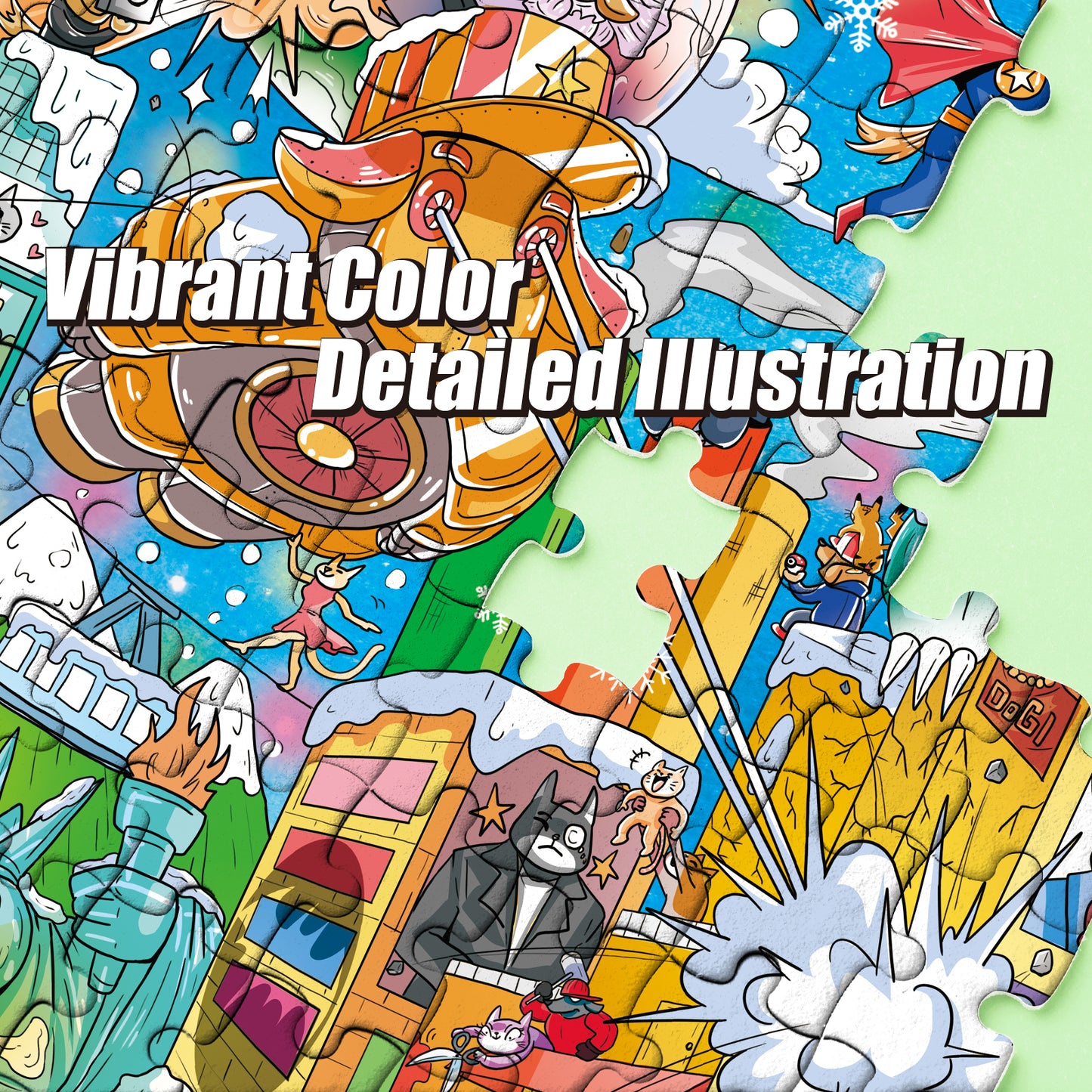 Time Square Adventure Jigsaw Puzzles 1000 Pieces, High Resolution, Matte Finish, Smooth Edging, No Dust Creative Artistic Puzzle