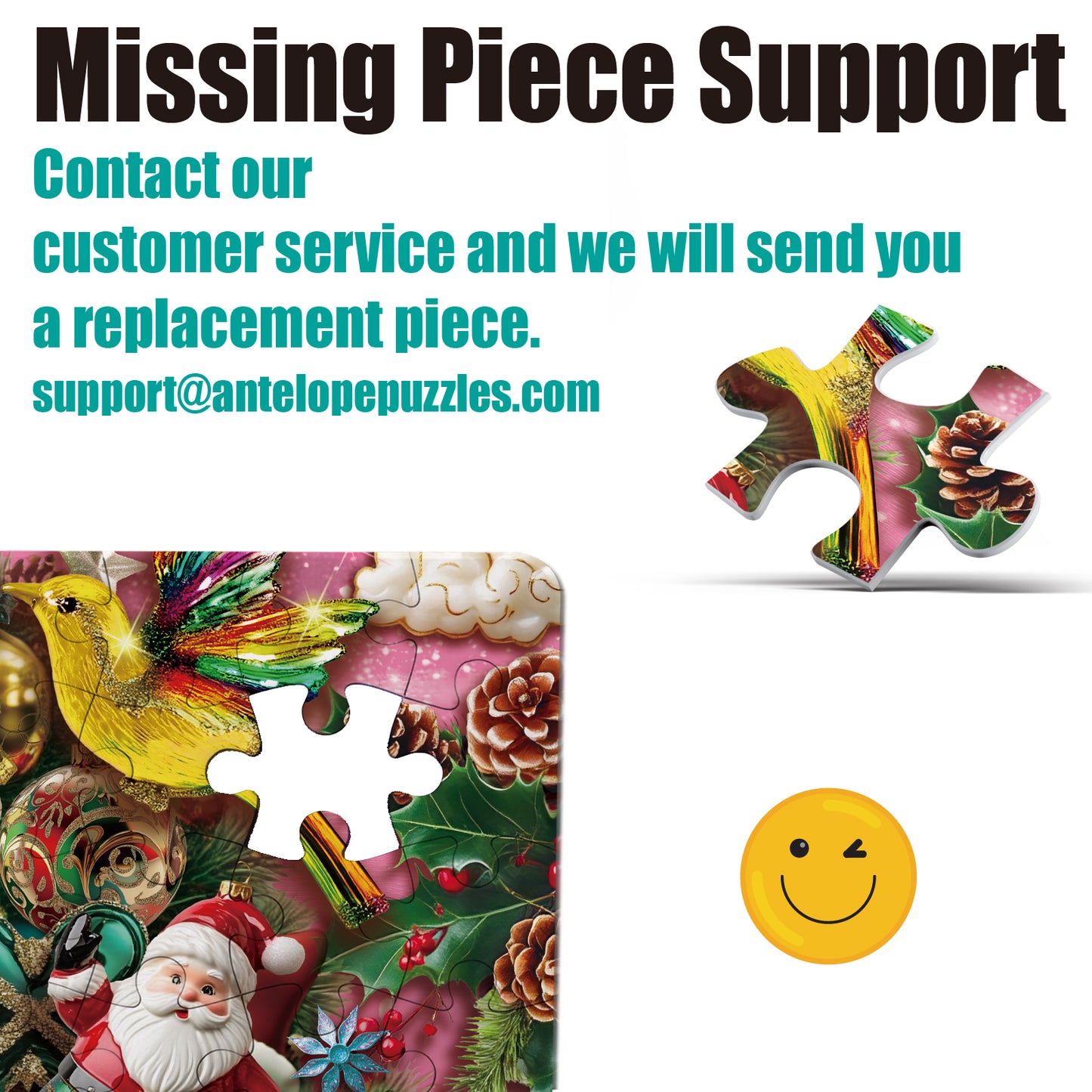 Christmas Jigsaw Puzzle 1000 Pieces for Adults – Wreath of Jingle Holiday Winter Scene, Fun Family Christmas Puzzle Gift