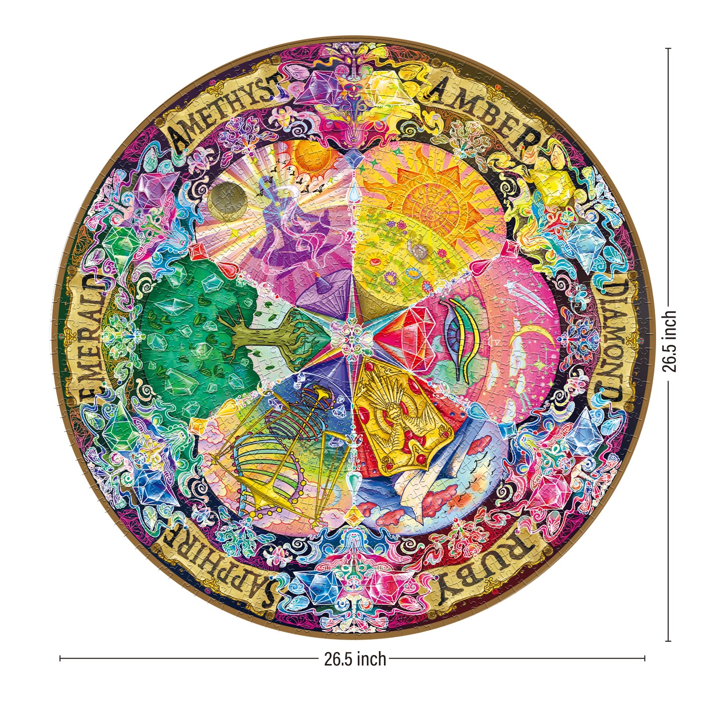 3 in 1 1000 Piece Jigsaw Puzzle Bundle: Mandala Morphe, Mandalic Rose & Gem Mandala