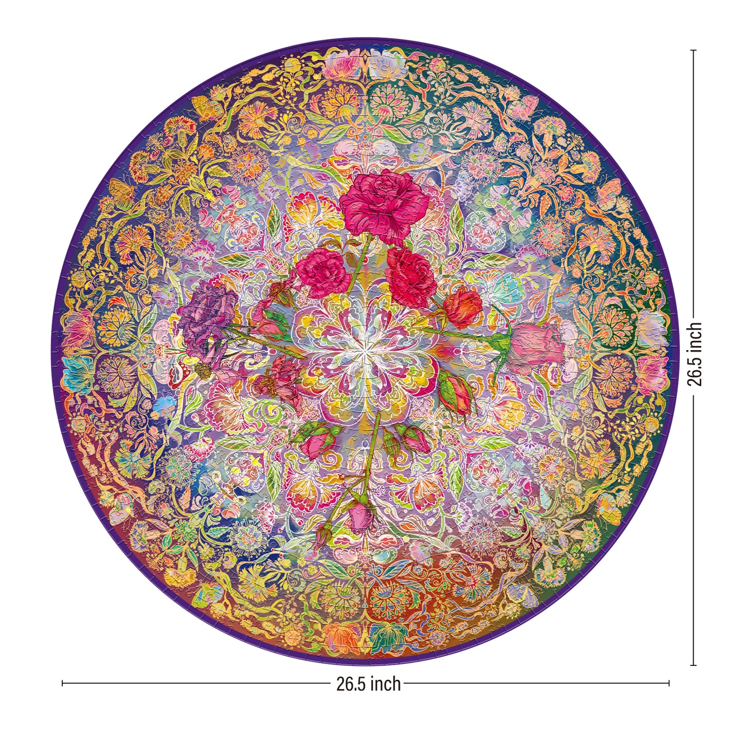 3 in 1 1000 Piece Jigsaw Puzzle Bundle: Mandala Morphe, Mandalic Rose & Gem Mandala
