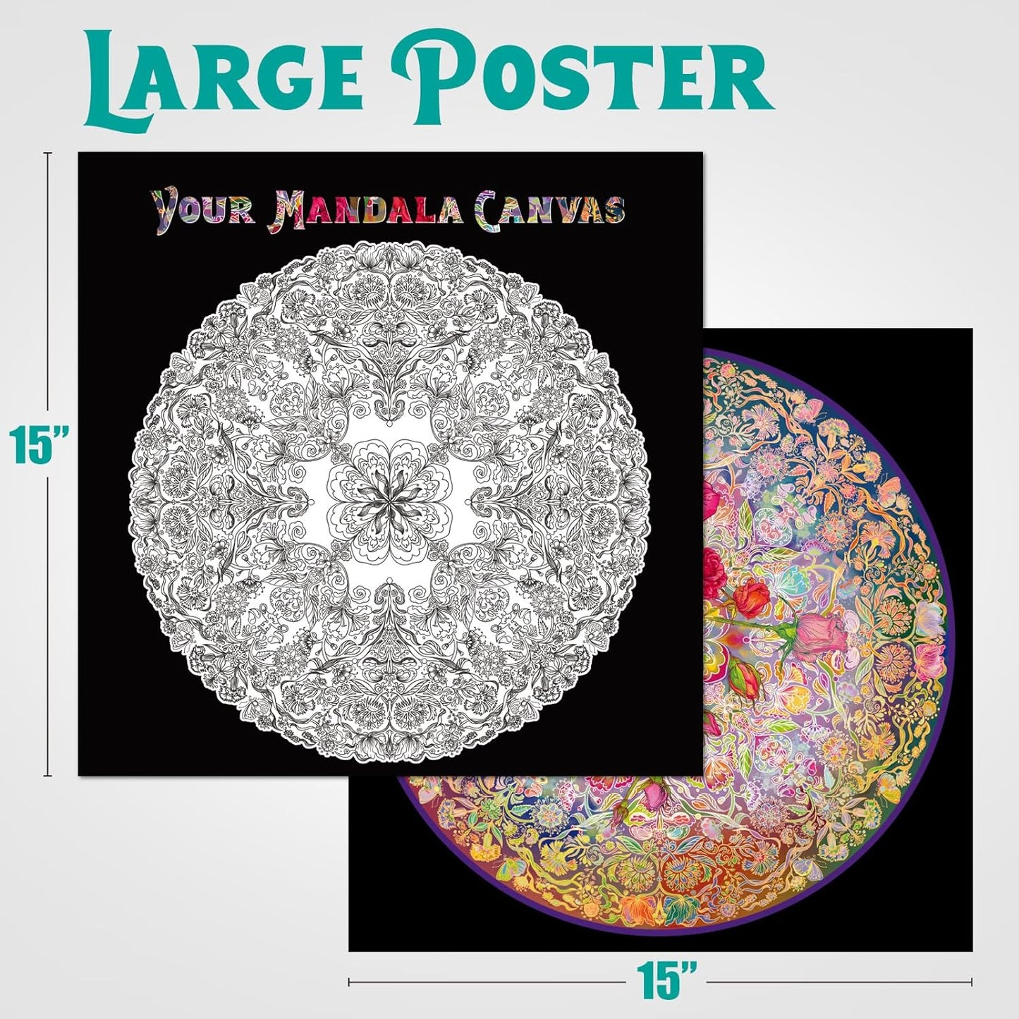 2 in 1 1000 Piece Jigsaw Puzzle Bundle: Mandala Morphe & Mandalic Rose
