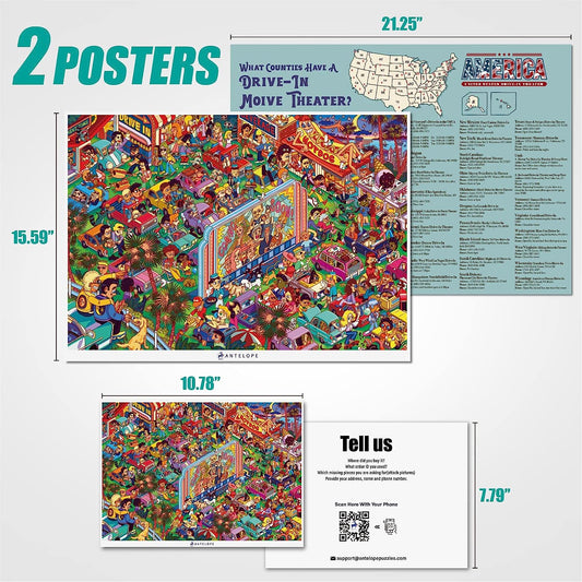 Drive In Movie 1000 Piece Jigsaw Puzzle