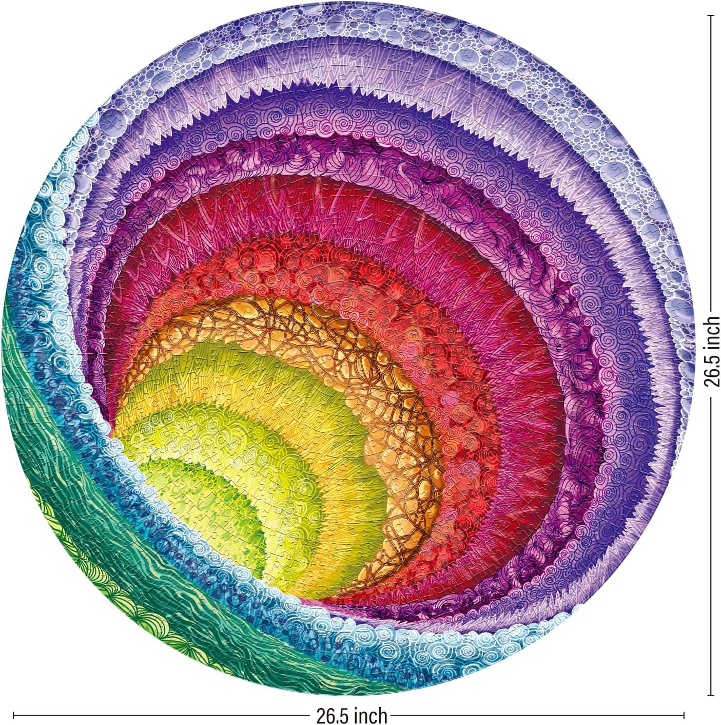 2 in 1 1000 Piece Jigsaw Puzzle Bundle: Hue Wormhole & Mandalic Rose