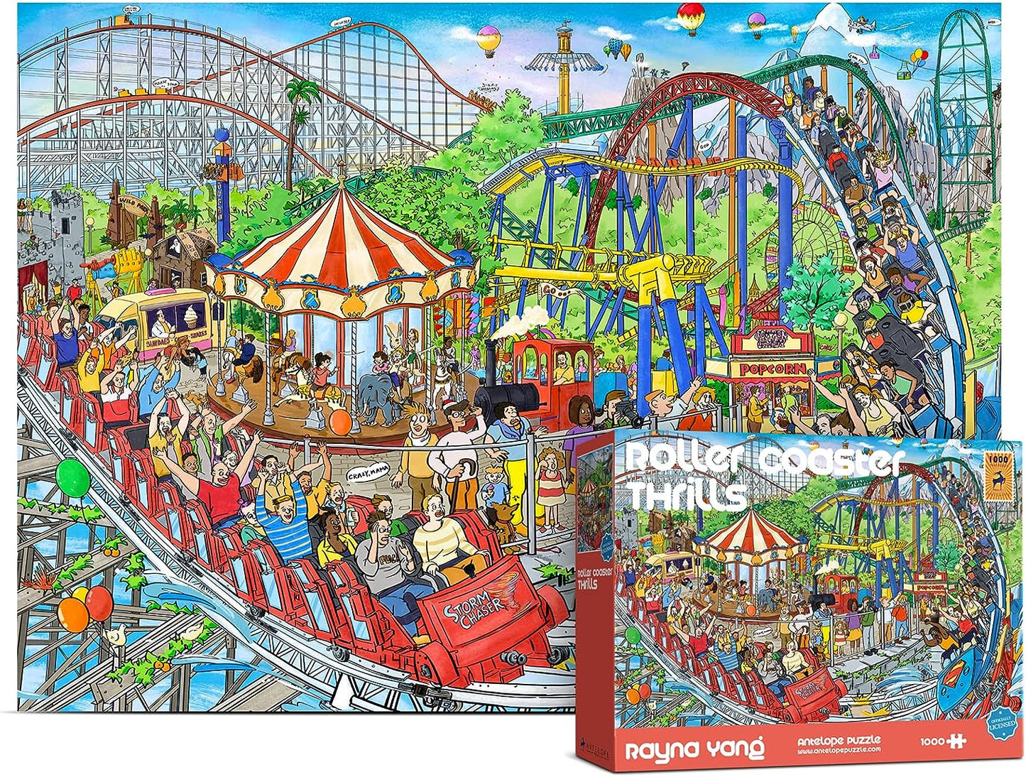 2 in 1 1000 Piece Puzzle Bundle - Cat Castle and Roaster Coaster