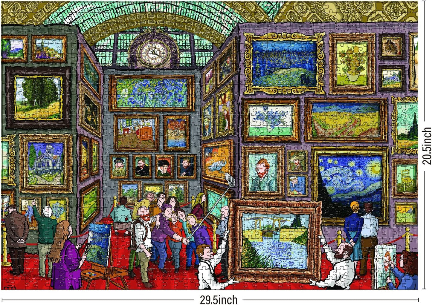 2 in 1 1000 Piece Puzzle Bundle - Cat Castle and Van Gogh's Time Travel to Muse Da Orsay