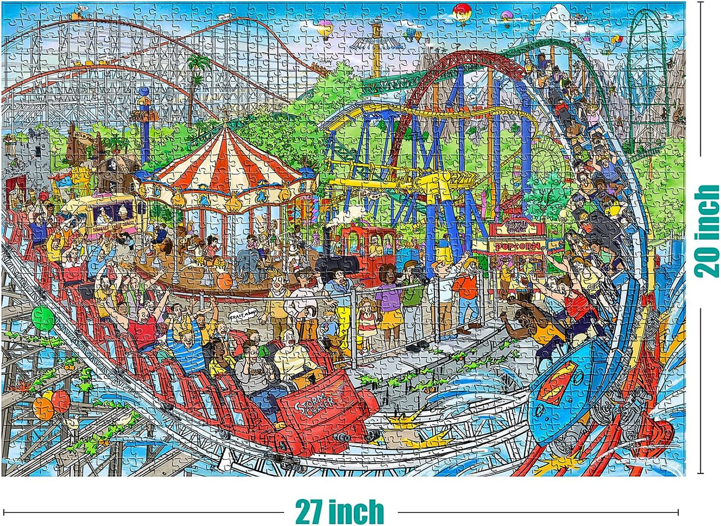 2 in 1 1000 Piece Puzzle Bundle - Cat Castle and Roaster Coaster