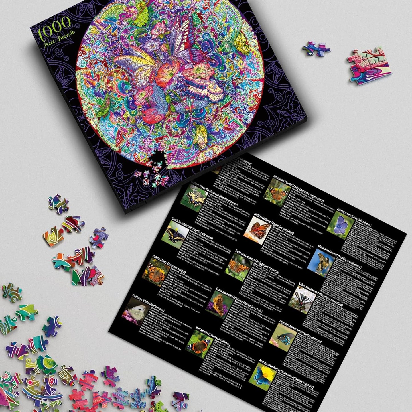 2 in 1 1000 Piece Jigsaw Puzzle Bundle: Mandala Morphe & Mandalic Rose