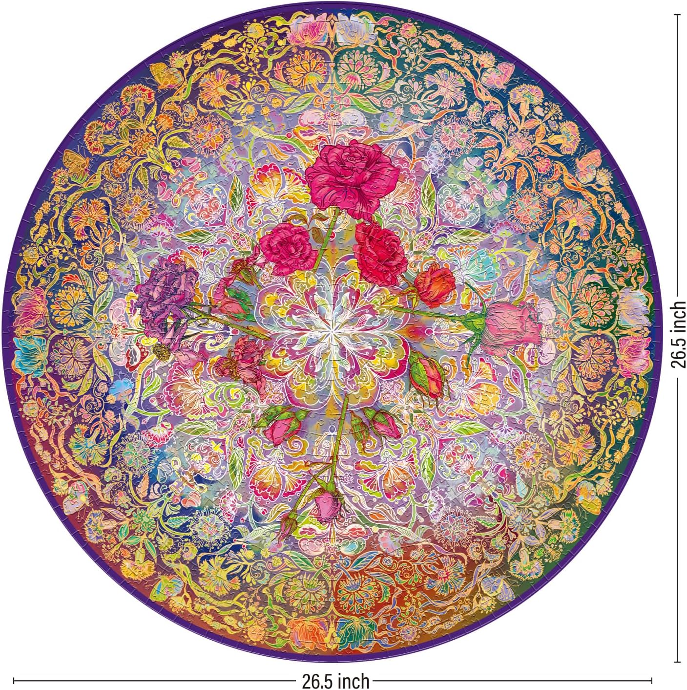 2 in 1 1000 Piece Jigsaw Puzzle Bundle: Mandala Morphe & Mandalic Rose