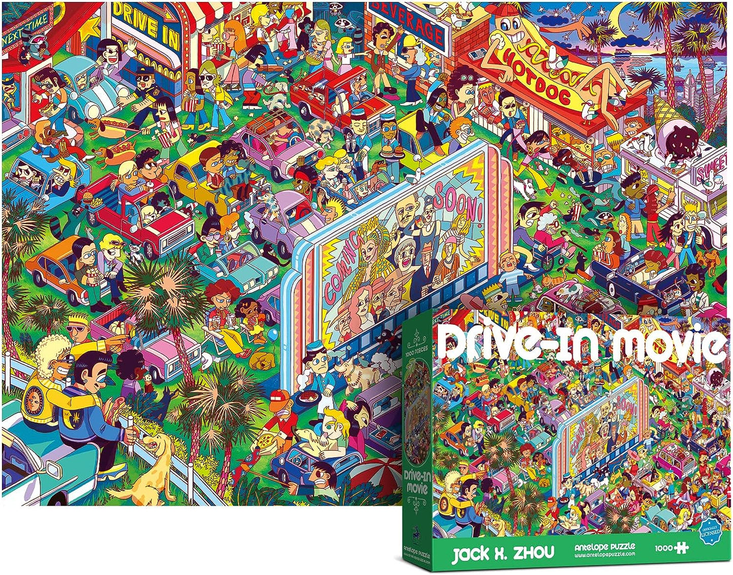 2 in 1 1000 Piece Puzzle Bundle - Dog Park and Roller Coaster