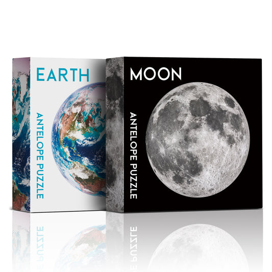 2 in 1 1000 Piece Puzzle Bundle - Earth and Moon
