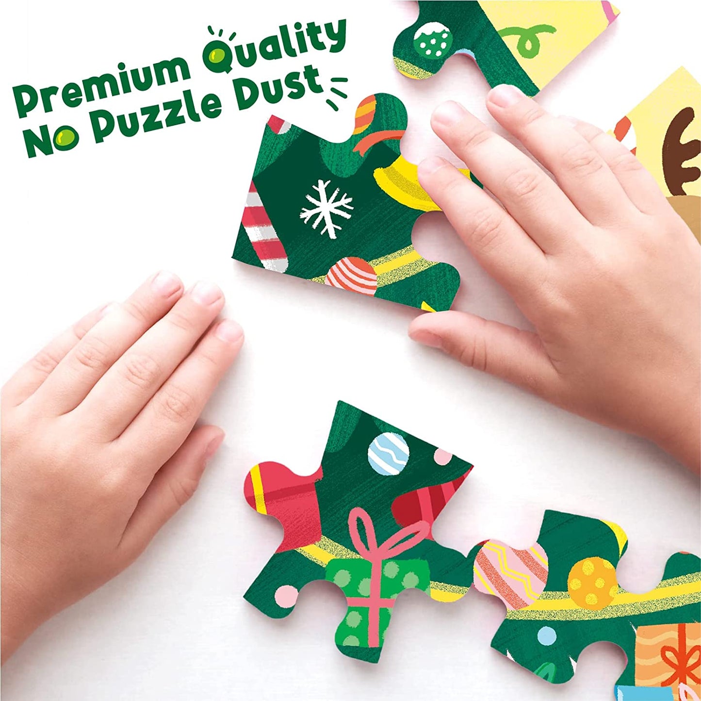 2 in 1-24 Large Piece Jigsaw Puzzle Santa with His Friends for Kids Age 3 and up