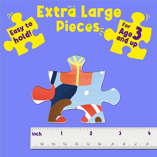 2 in 1-24 Large Piece Jigsaw Puzzle Santa with His Friends for Kids Age 3 and up