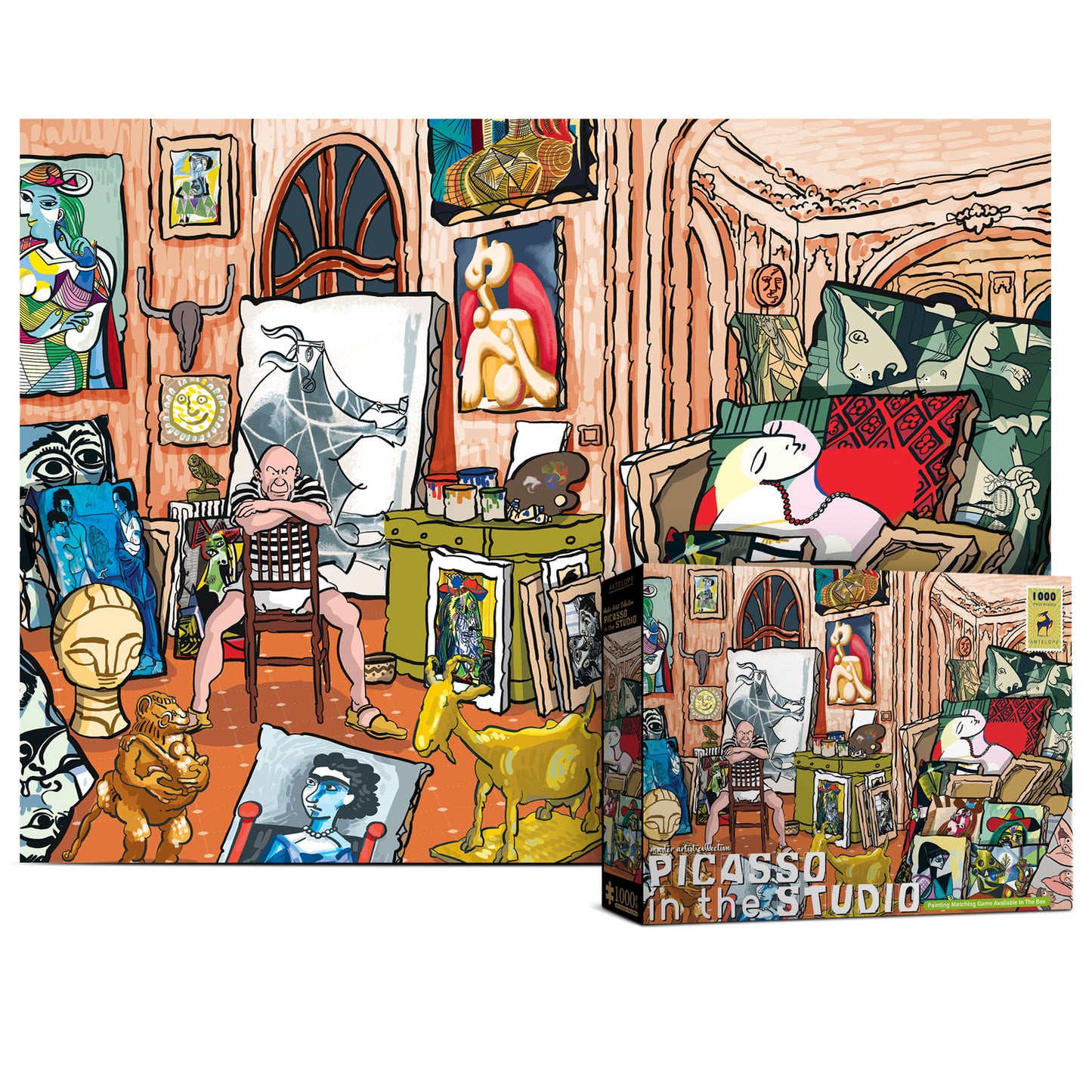 Pablo Picasso In His Studio 1000 Piece Jigsaw Puzzle Master Art
