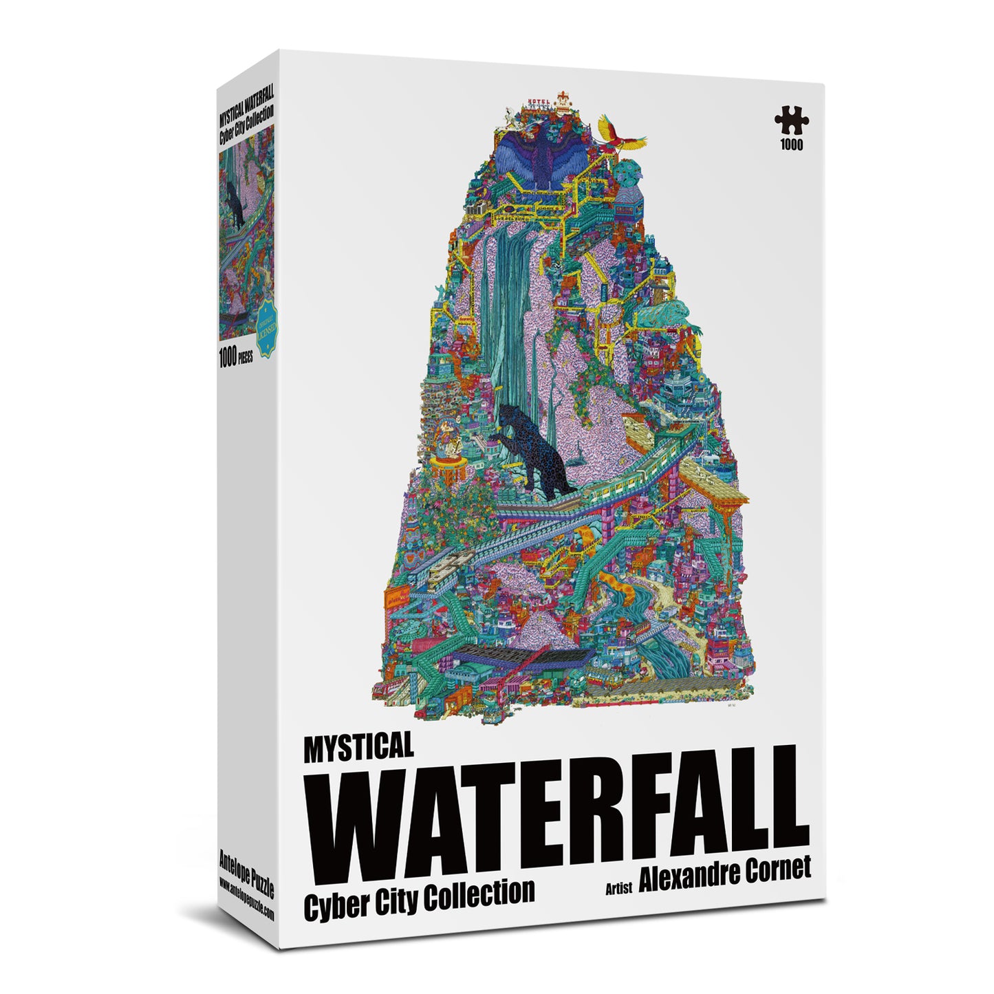 The Mystical Waterfall Cyber City 1000 Piece Jigsaw Puzzle