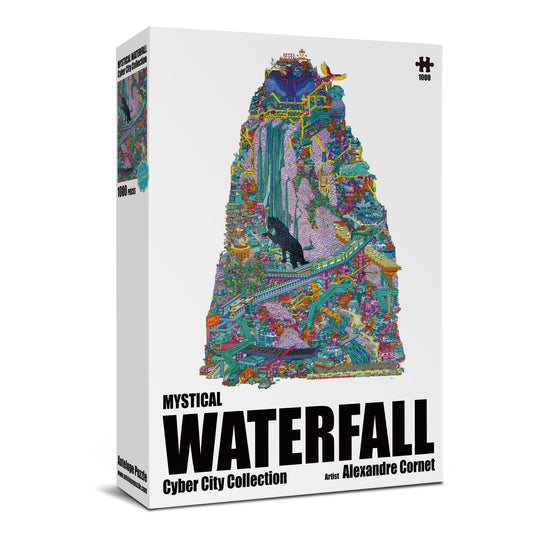 The Mystical Waterfall Cyber City 1000 Piece Jigsaw Puzzle