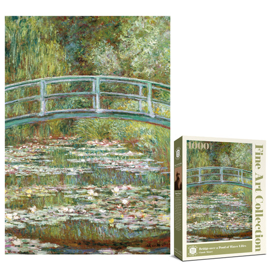 Bridge over a Pond of Water Lilies 1000 Piece Jigsaw Puzzle