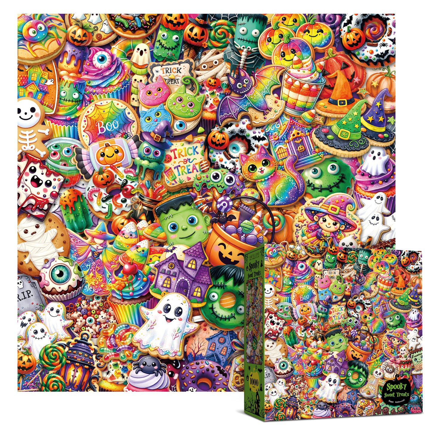Antelope - 1000 Piece Puzzle for Adults, Spooky Sweet Treats - Jigsaw Puzzles 1000 Pieces, High Resolution, Matte Finish, No Dust