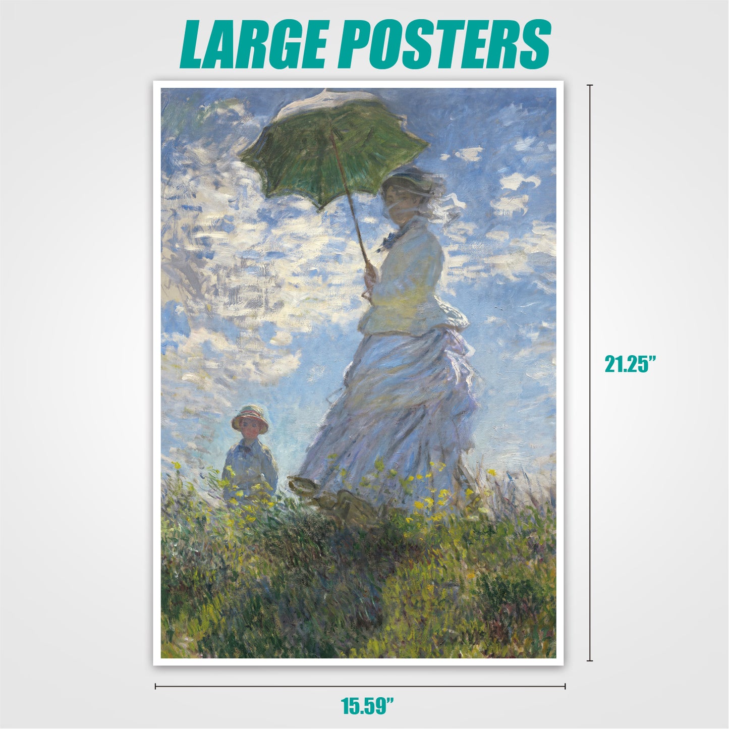 Woman with a Parasol-Madame Monet and Her Son 1000 Piece Jigsaw Puzzle