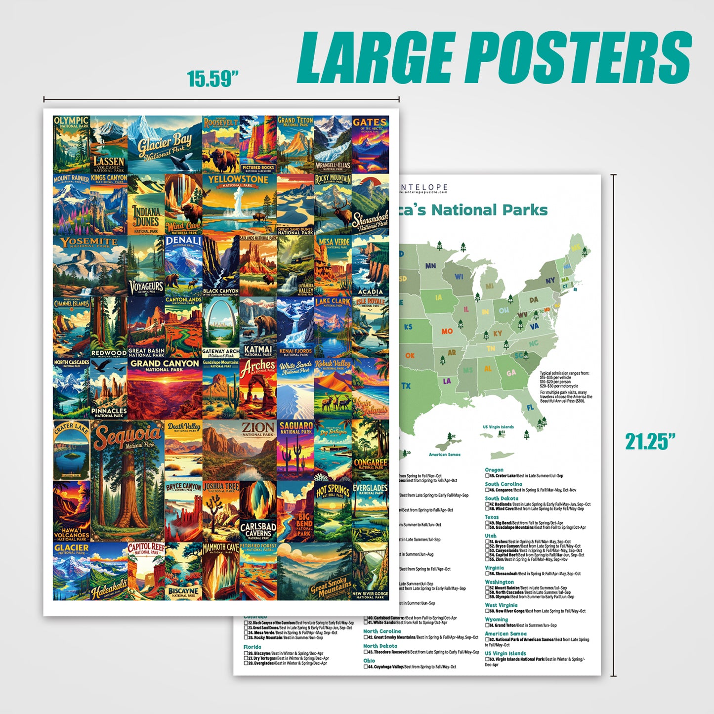 Antelope - 1000 Piece Puzzle for Adults, National Park Adventure, Jigsaw Puzzles 1000 Pieces, High Resolution, Matte Finish, No Dust