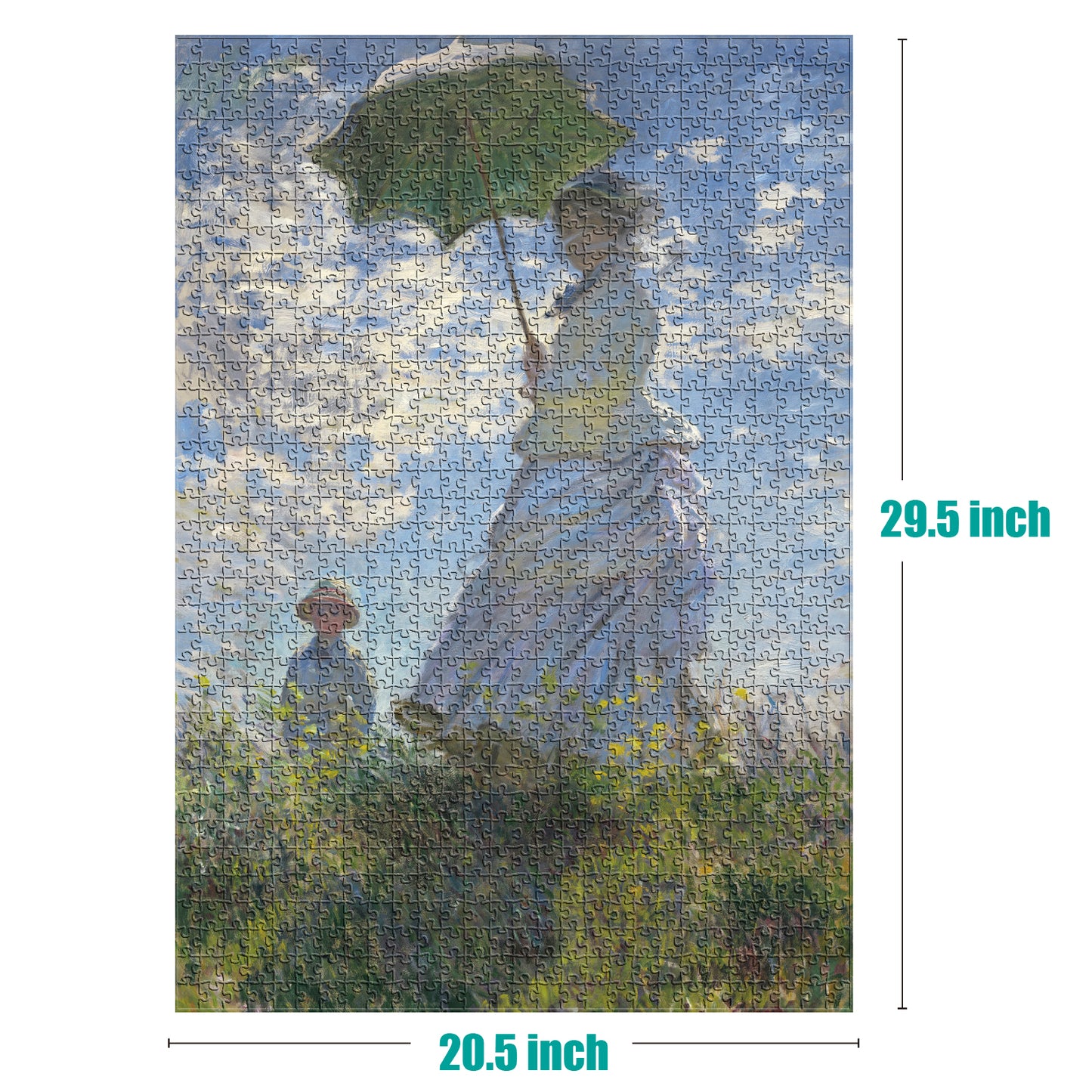 Woman with a Parasol-Madame Monet and Her Son 1000 Piece Jigsaw Puzzle