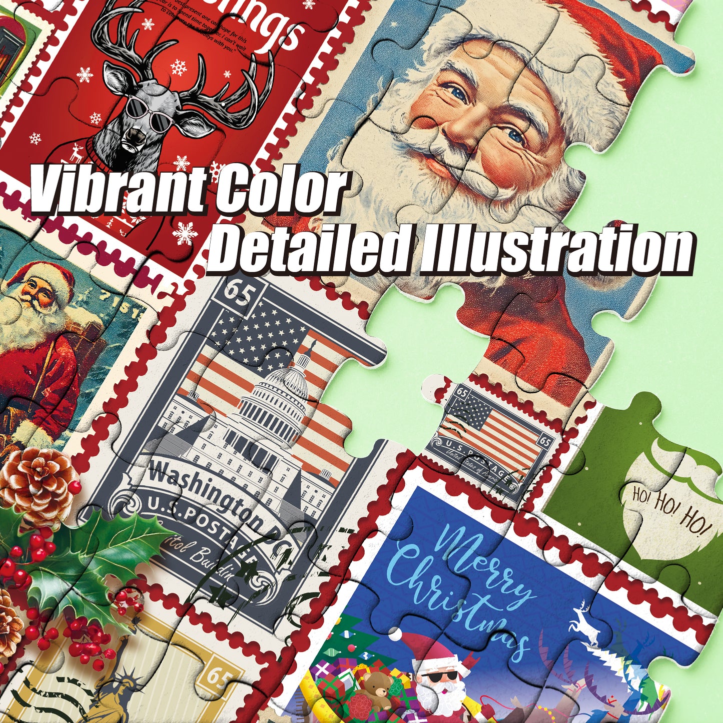 Christmas Jigsaw Puzzle 1000 Pieces for Adults – Christmas Mail Holiday Winter Scene, Enjoyable Holiday Puzzle Gift for Adults & Families