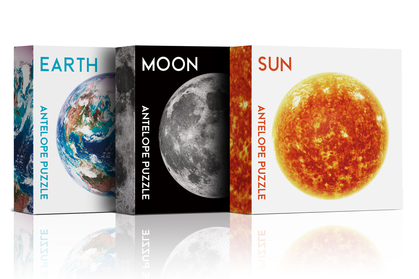 3 in 1 1000 Piece Puzzle Bundle - Earth & Moon & Sun