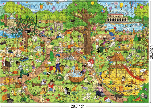 Dog Park Leisure Time 1000 Piece Jigsaw Puzzle