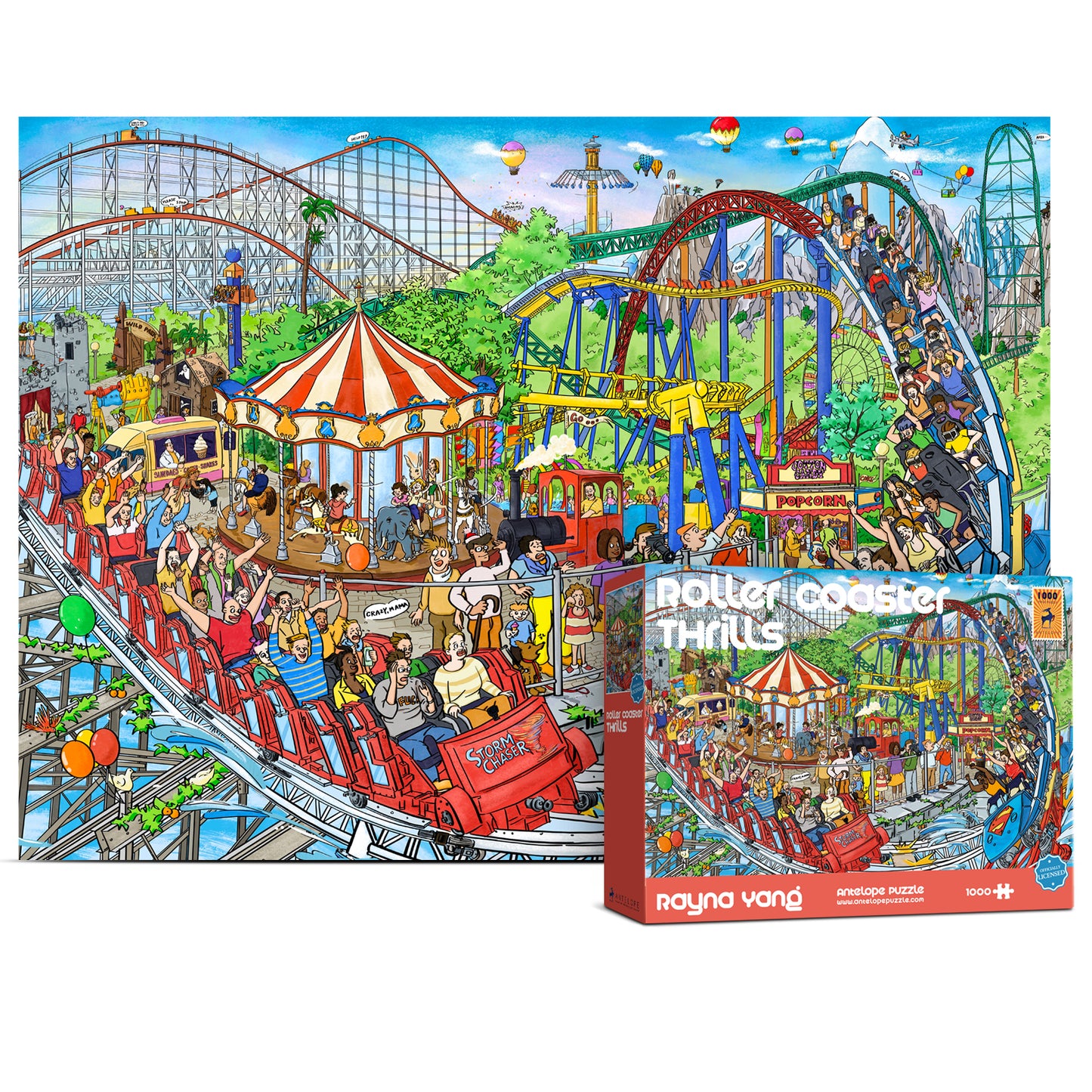 Roller Coaster Thrills Leisure Time 1000 Piece Jigsaw Puzzle