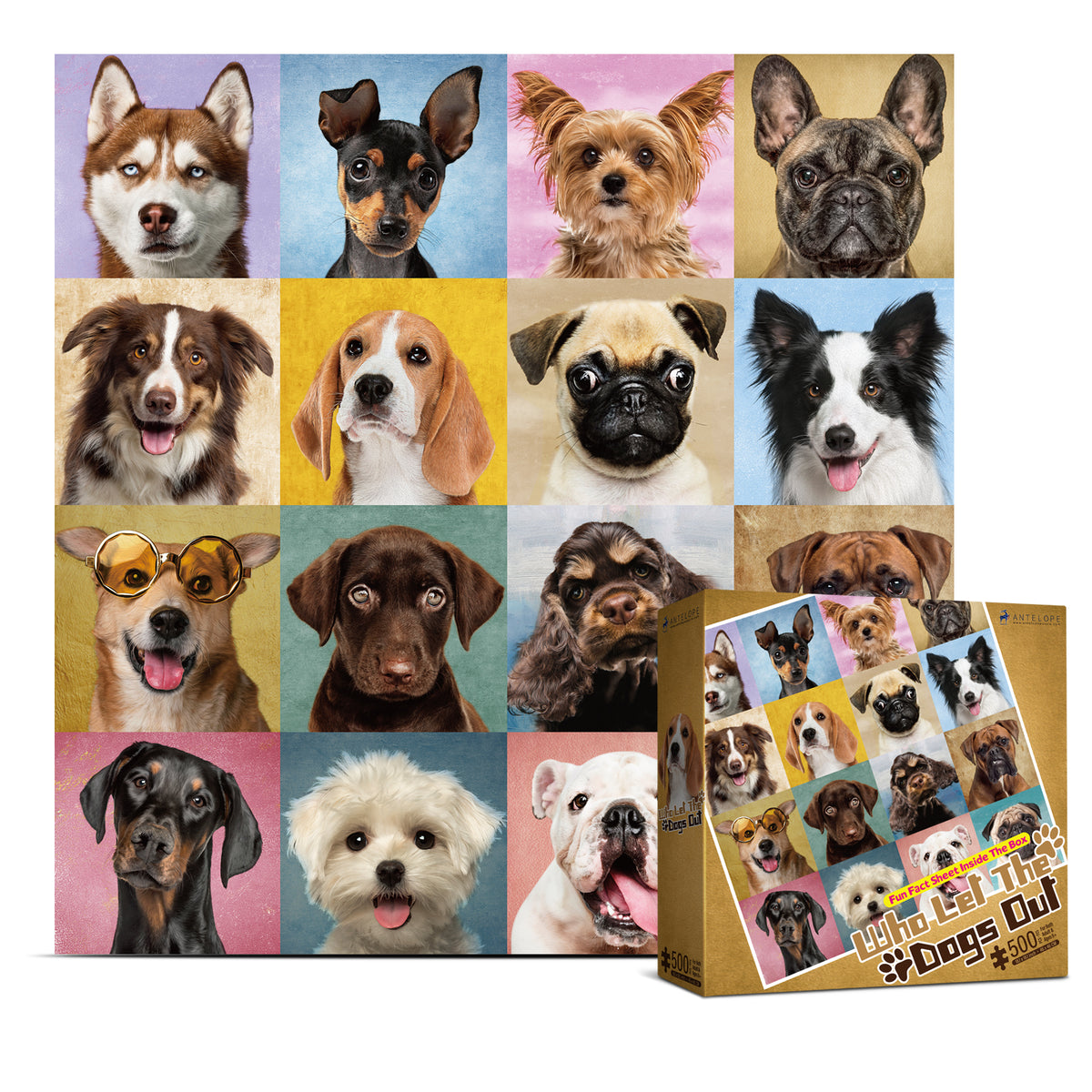 world of dogs - the antelope calf let out a muffled... Who Let The Dog Out 500 Piece Jigsaw Puzzle – ANTELOPE PUZZLE