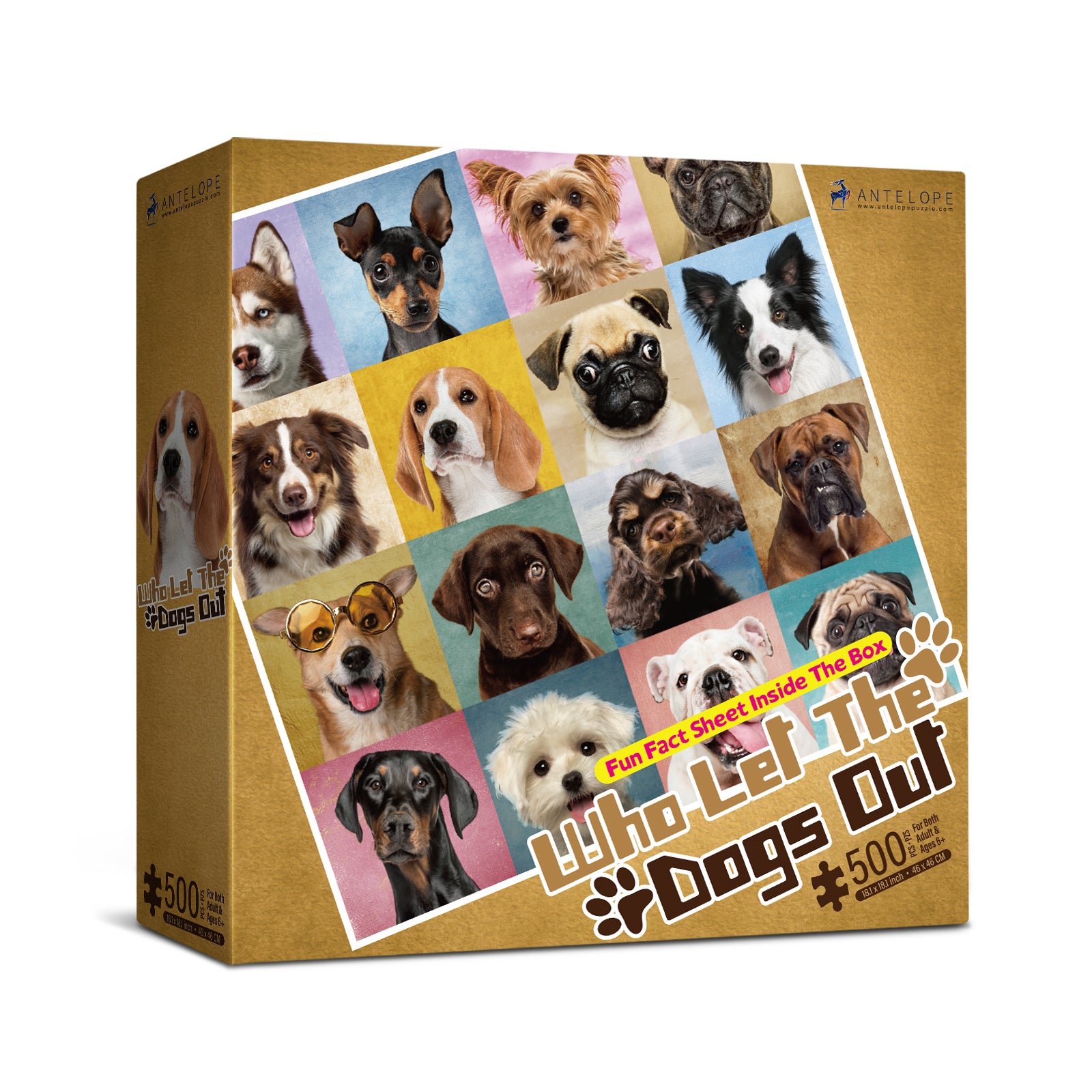 world of dogs - the antelope calf let out a muffled... Who Let The Dog Out 500 Piece Jigsaw Puzzle – ANTELOPE PUZZLE
